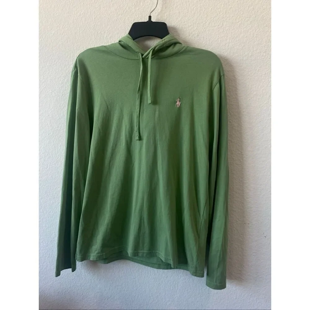 Polo Ralph Lauren Green Jersey Hooded T-Shirt Size S